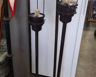 industrial tiki torches two sets