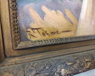 large vintage oil on canvas