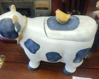 super cool cow and chicken! maybe a cookie jar ?