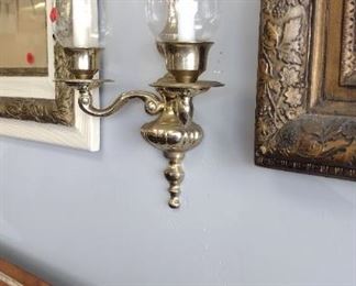 heavy brass wall sconces
