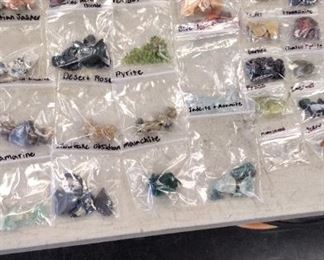 gemstone collection with rock tumbler