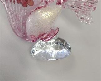 Cranberry art glass fish large picture does it no justice