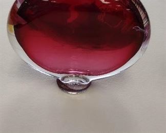 cranberry art glass vase