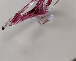 awesome piece of cranberry art glass