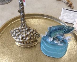 heavy brass and iron door stops