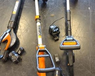Worx blower, and edgers with battery and chargers