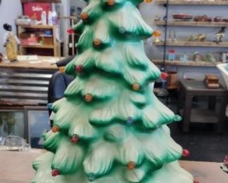 vintage 24" blow mold Christmas tree with lights UNION MOLD CO