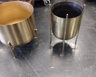 gold planters with stand