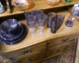 purple glassware