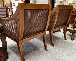 PAIR OF RATTAN CHAIRS WITH CLEAN LINES