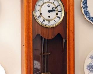 Carved Wood Westminster 31-Day Pendulum Wall Clock With Instructions And Winding Key, 40" x 13.5" x 6.5
