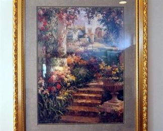 Framed Matted Under Glass Garden Path Print, 43" x 35"