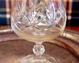 Vintage Fruit Basket Decor, Apple Candle And Napkin Holder, Pressed Glass Gold Tone Rim Goblets, Qty 5, And More, Total Qty 11