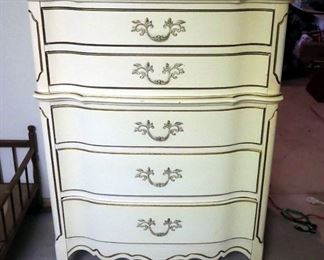 Johnson/Carper French Provincial 5-Drawer Chest Of Drawers, 43" x 32" x 18"