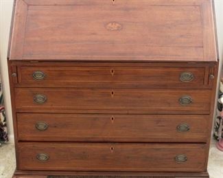 23 - Vintage mahogany bracket foot slant front desk 40 x 41 x 20
