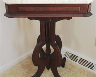 27 - Victorian Marble Top Parlor Table - 31 x 24 x 17
