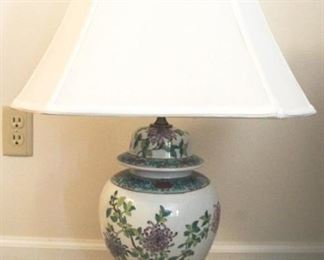 33 - Porcelain ginger jar lamp - 29" tall
