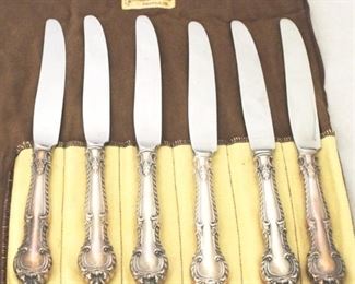41 - 6 piece Set Sterling Handle Knives - 10"
