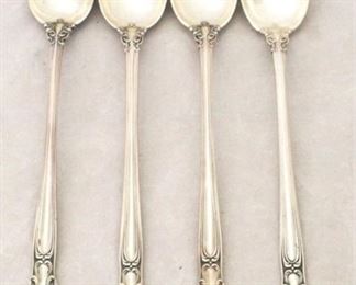 43 - 4 Piece Set of Sterling Tea Spoons - 8"
