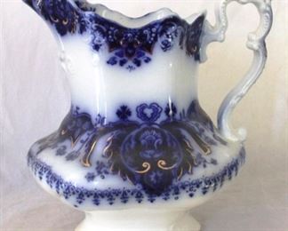 49 - Signed English flow blue 9" pitcher
