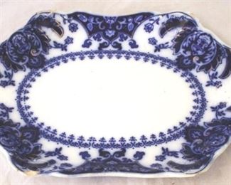 57 - English flow blue 11 x 7.5 platter
