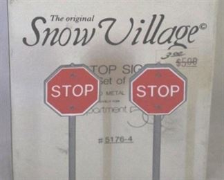 119 - Dept 56 2 Piece Stop Signs In Box
