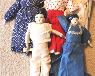 174 - Group Vintage Bisque Dolls
