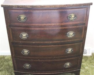 200 - Mahogany Splay Leg 4 Drawer Chest 24x15x30
