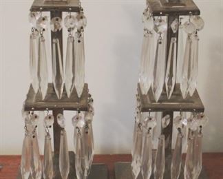 271 - Pair of Prism Candle Holders 12 tall
