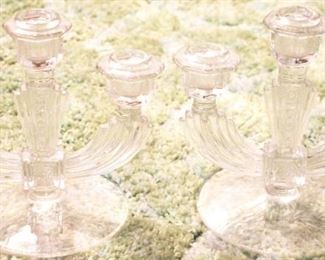 333 - Pair of 3 lite Candle Holders 7 tall
