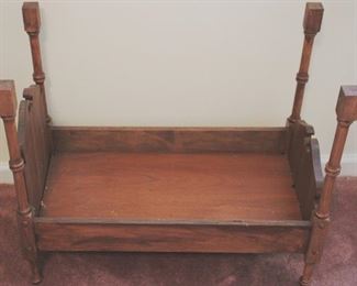 384 - Wood Doll Size Bed 25x15x13.5
