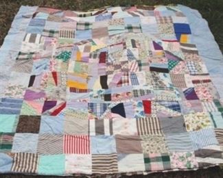 412 - Hand stitched quilt - 71 x 64
