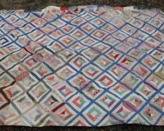 413 - Hand stitched quilt - 60 x 50
