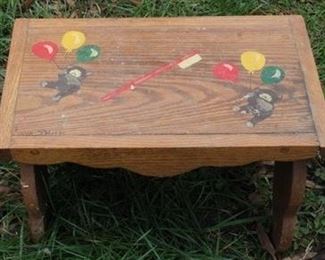 428 - Wood stool - 8.5 x 9.5 x 16.5
