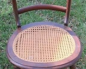 525 - Victorian cane seat walnut chair 33 x 17.5 x 16.5
