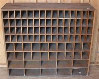 531 - Vintage wooden pigeon hole cabinet 49.5 x 56.5 x 14.5
