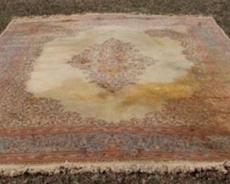 542 - Karastan Kerman room size rug with stains 8.10 x 11.10
