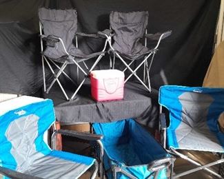 Camping Chairs Plus Pull Wagon Coleman Cooler