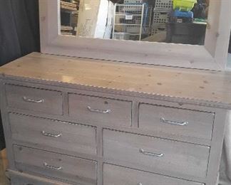 Dresser Mirror with Night Stand Table