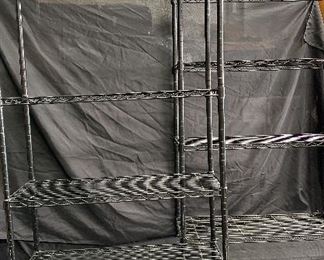 Two Metal Black Wire Shelves