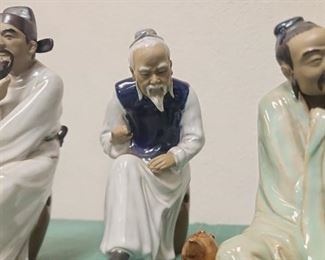 https://www.ebay.com/str/agesagoestatesales IR9134 Lot of 3 Vintage Ceramic Elder Chinese Men Made in Nanjing China
