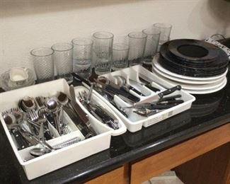 Plates, Glasses Silverware