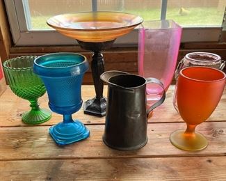 Vtg Colored Glass