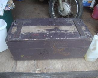 old wooden ammunition box