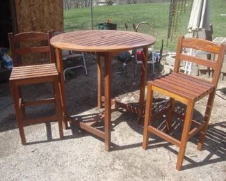Bar height table and 2 chairs