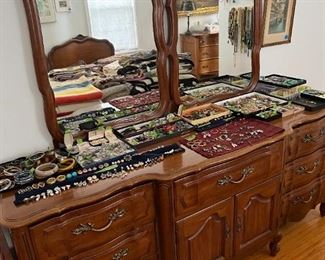 bedroom set and costume jewelry