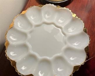 Anchor Hocking Milk Glass Egg Plate