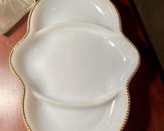 Fire King Oven White Relish Dish 