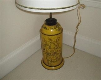 Pair of tole painted custom lamps