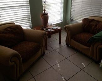 Chairs, Side Table, Lamp